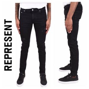 💙Represent Clothing Distressed Denim Black Skinny Jean Men’s Size 28x30